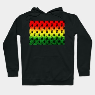 Peace Hands on Rastafarian Colors Hoodie